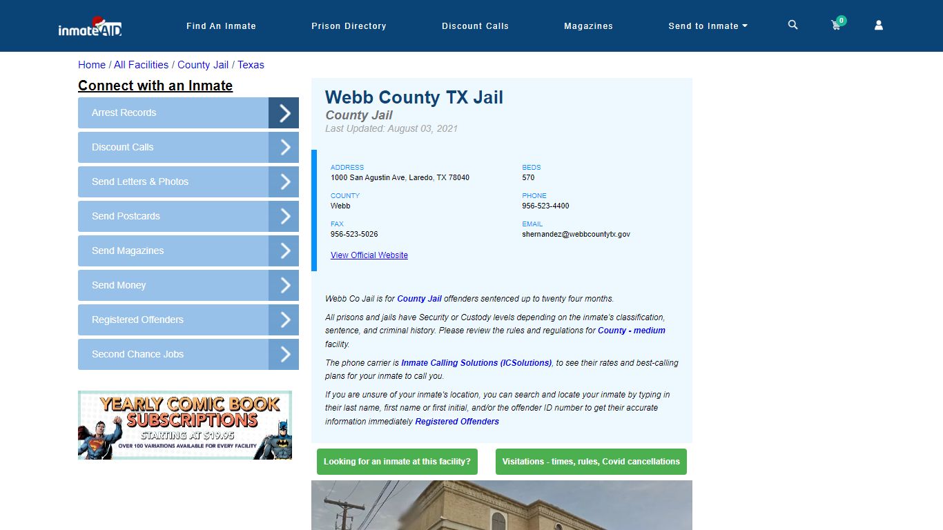 Webb County TX Jail - Inmate Locator - Laredo, TX